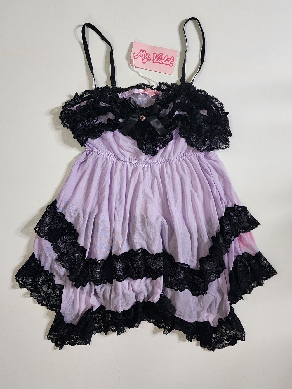 My Violet Lavendar Strappy Babydoll Dress NWT